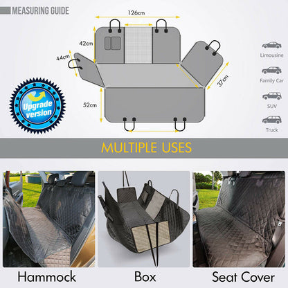 Luxury Waterproof Pet Car Seat Cover Hammock - Non-Slip Protector for Dogs and Cats